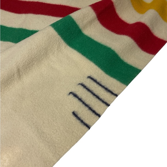 Vintage Hudson’s Bay Striped Wool Blanket  3.5 Points - Picture 2 of 3